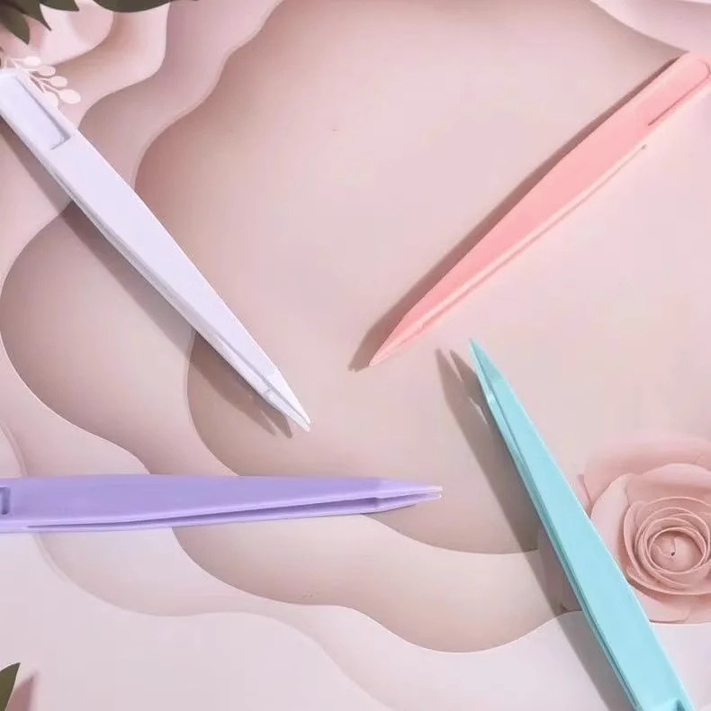 ins wind tweezers hand account color plastic clip student diy nail art clip drill clip sticker clip line pointed Nie Zi