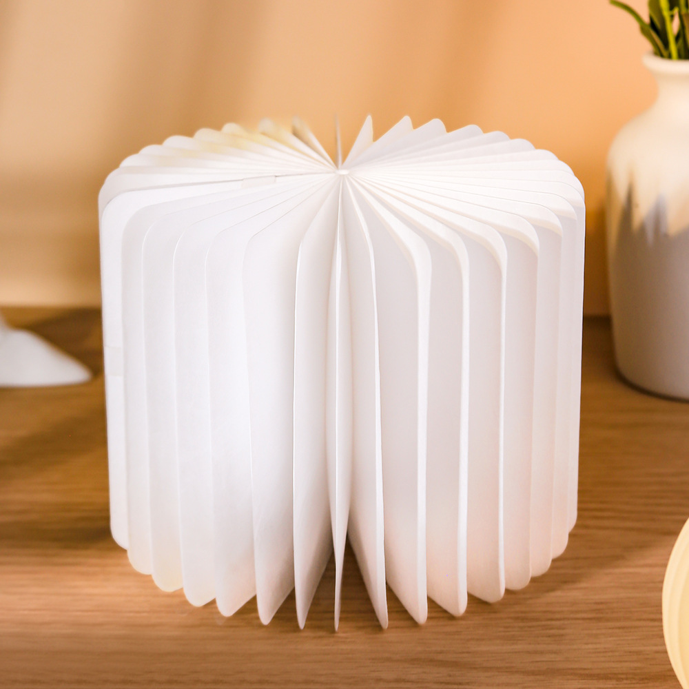 Folding Flip Book Lamp, Paper Book Lamp, Kraft Paper Inner Page Night Light, Gift Item, Silk Page Inner Paper Folding Book Lamp