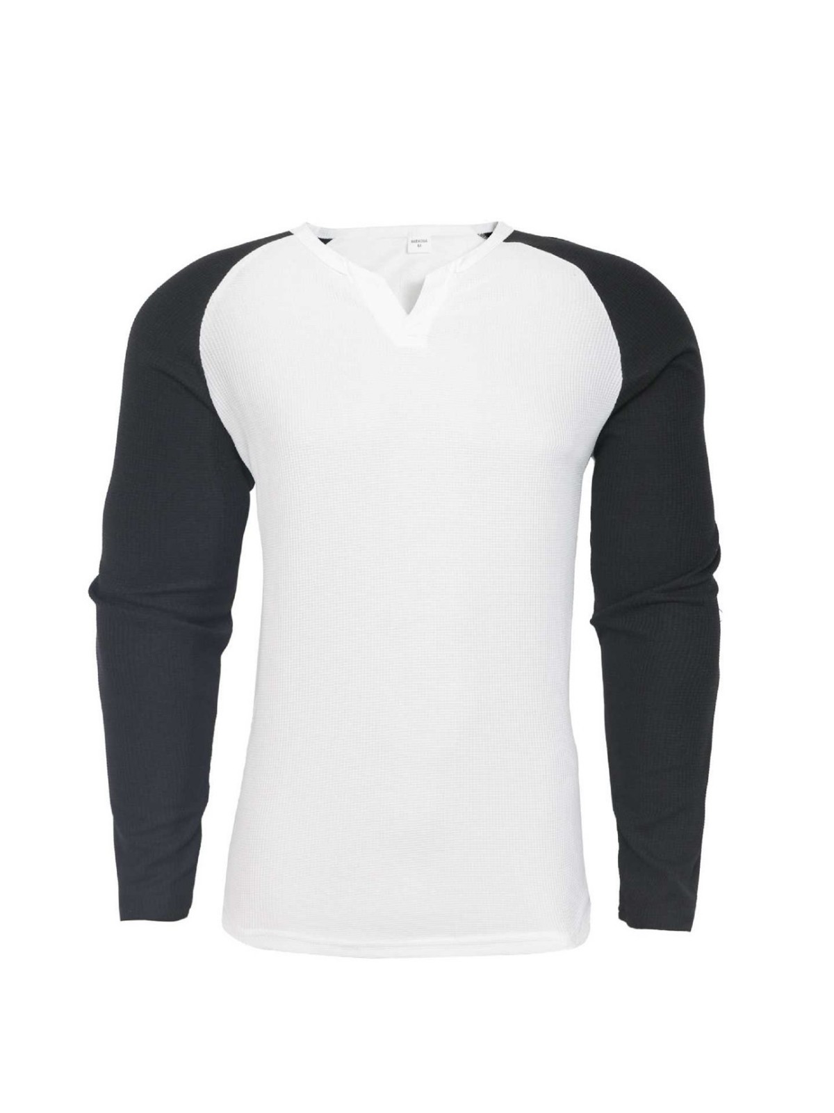 Foreign Trade New Trendy Sports Casual Outdoor Solid Color Waffle Slim Fit Base Shirt Raglan Top for Men