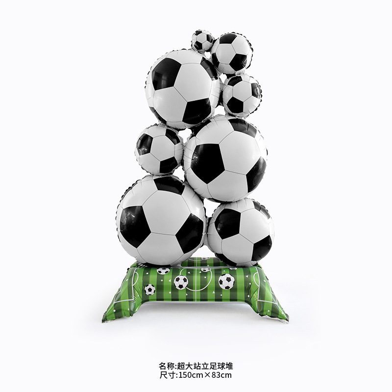 New Extra-Large Standing Football Trophy Aluminum Foil Balloon for World Cup Scene Decoration