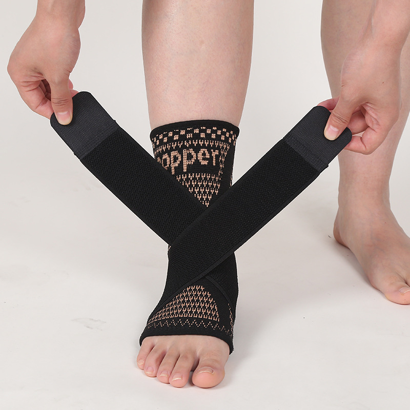Cross-border wholesale strap copper fiber ankle protection sports pressure anti-sprain fixed foot wrist joint protector ankle protection