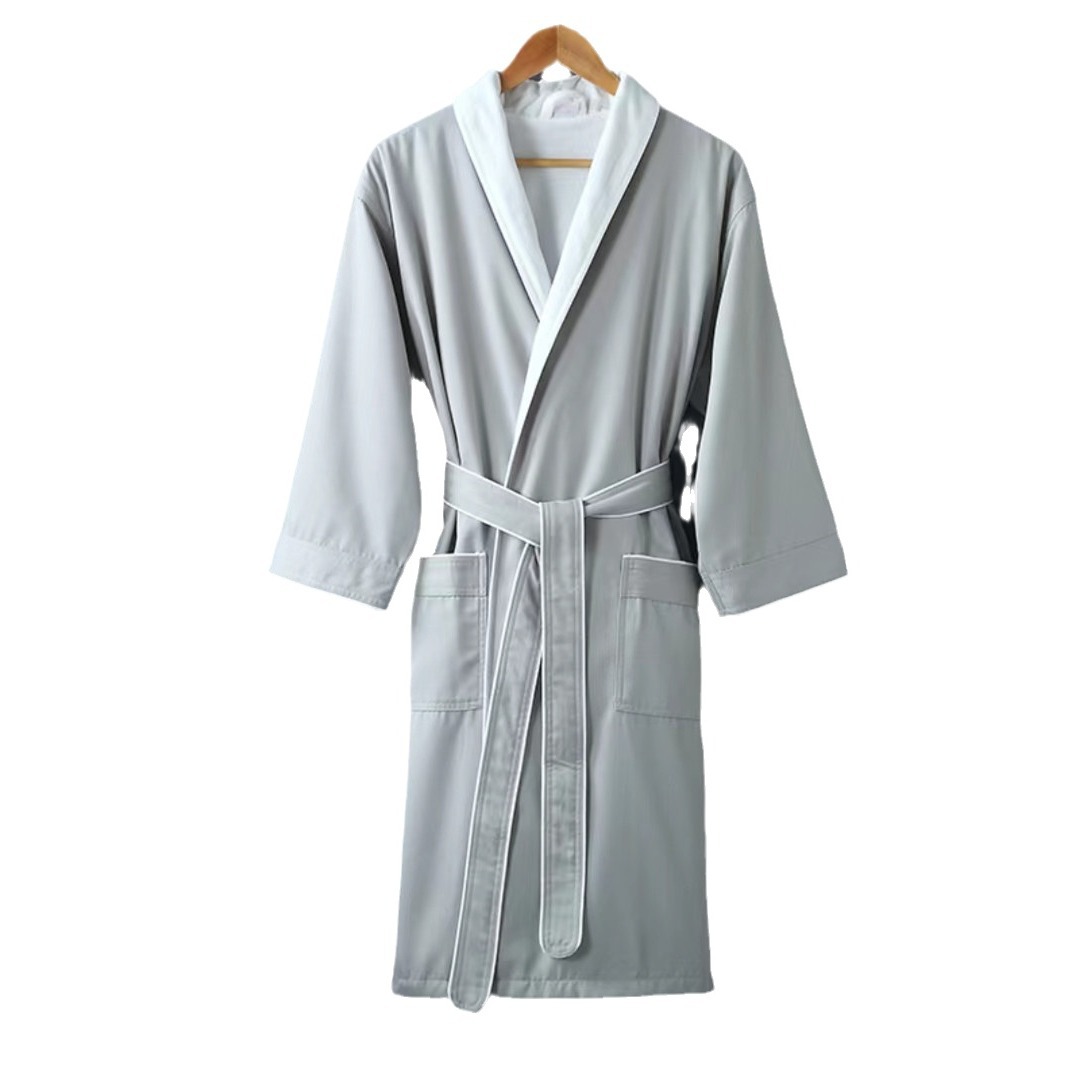 Five-Star Hotel Bathrobe, Double-Layer Gabardine Bathrobe, Suitable for All Seasons, Thickened Nightgown, High-End Bathrobe Customization