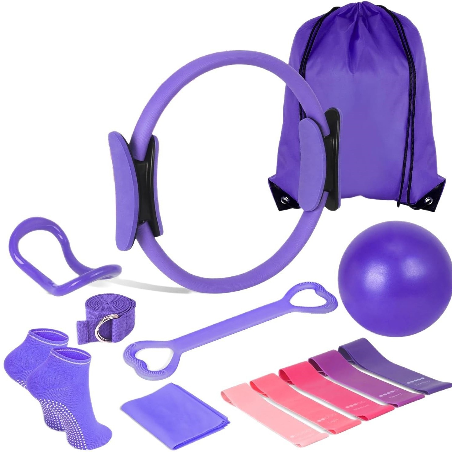 Cross-Border New Product Multi-Purpose Yoga Pilates Circle 13-Piece Fitness Set Home Exercise Novice Yoga Equipment