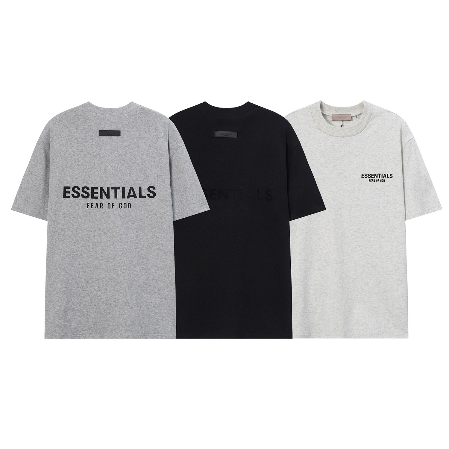 New Season 7 Fog Cross-Border Essentials American Trendy Brand Flocked Letter Sweatshirt Suit Short-Sleeved Suit