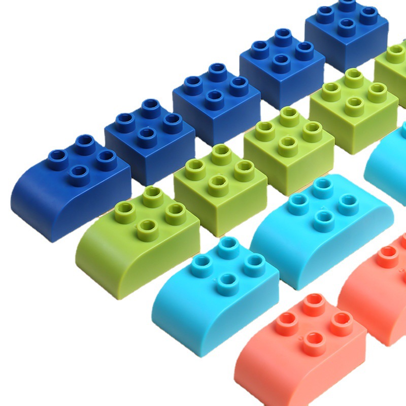 [free shipping] soft rubber building blocks baby toys can chew oversized particles soft rubber building blocks animal puzzle assembly