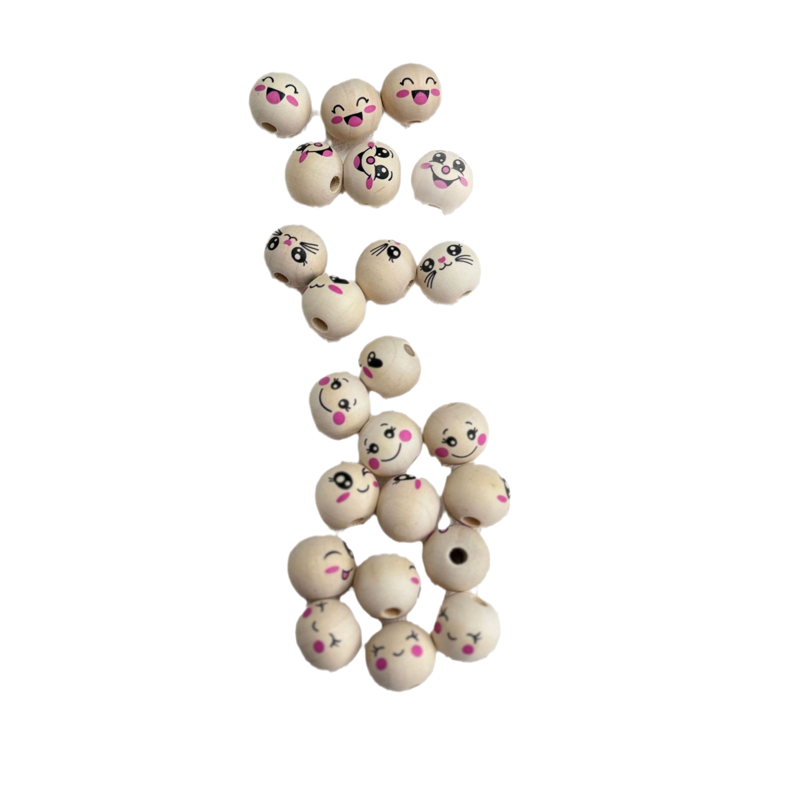 Xiangling Muzhu Amazon Source Factory 20mm First Smiley Wooden Bead diy Accessories Original