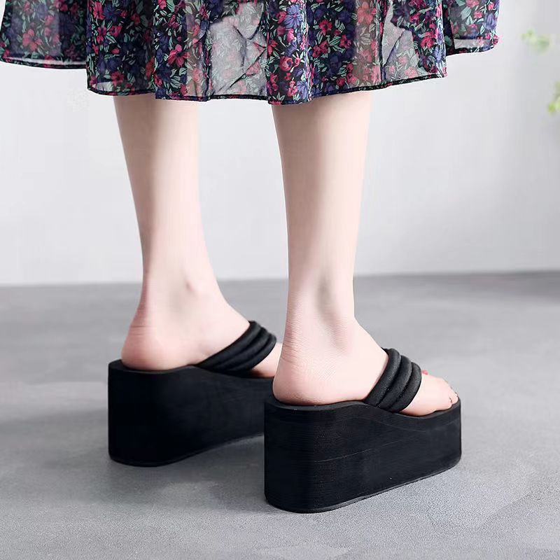 Super High Heel Women's Slippers Summer New Fashionable Outer Wear Sandals Thick Bottom Slippers Women's Non-Slip Flip Flops for Women
