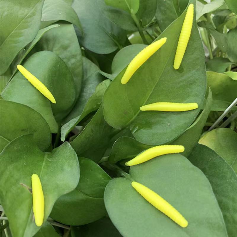 Plastic White Maggot Black Worm Yellow Worm Halloween Toy Gift Accessories TPR Soft Adhesive Simulation White Worm