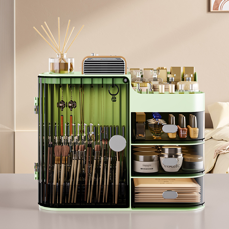 Cosmetic Storage Box, Large-Capacity Dressing Table, Skin Care Product Storage Rack, Drawer-Type Organizer Cabinet, Desktop Dust-Proof Storage