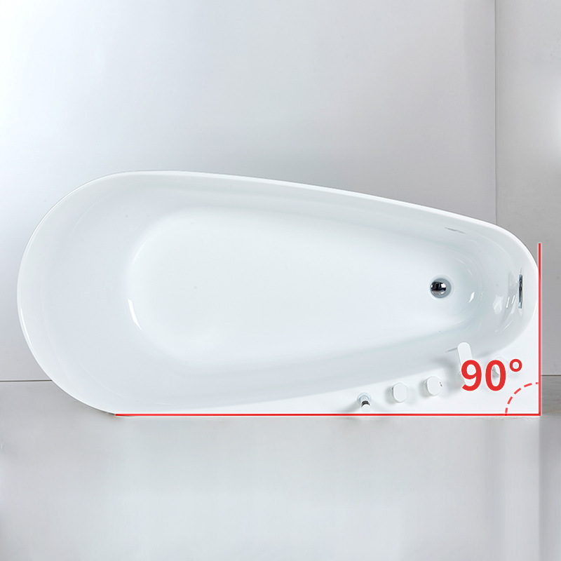 Erica Simple Small Apartment Acrylic Japanese Deep Soak Hotel Home Freestanding Bathtub Cross-border Factory Direct Sales