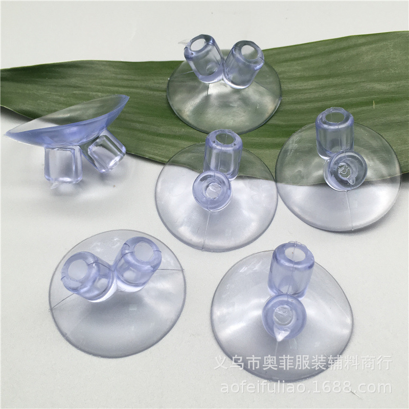 Factory direct wedding flag double vertical hole suction cup cross hole transparent glass suction cup single straight hole PVC suction cup