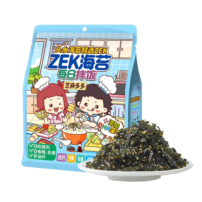 Zek Daily Bibimbap Seaweed 70G/Bag Original Pork Floss Vegetable Flavor Shredded Seaweed Rice Ball Sushi Ready to Eat