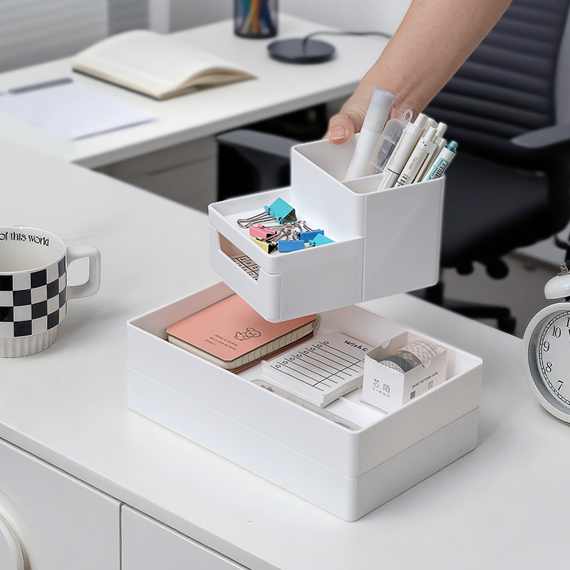 Desktop Multi-Layer File Storage Rack Office A4 Paper Data Storage Box Desk Small Items Storage Rack