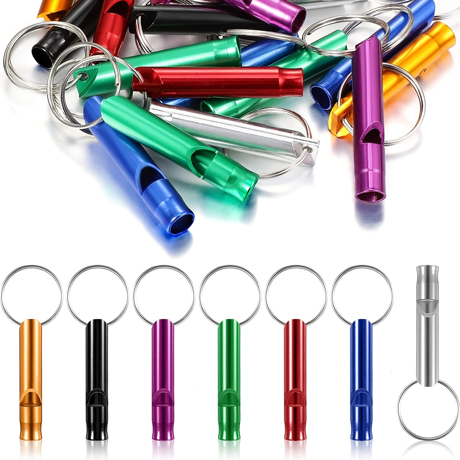 Aluminum alloy color small whistle fire field survival whistle small key chain advertising creative small gifts