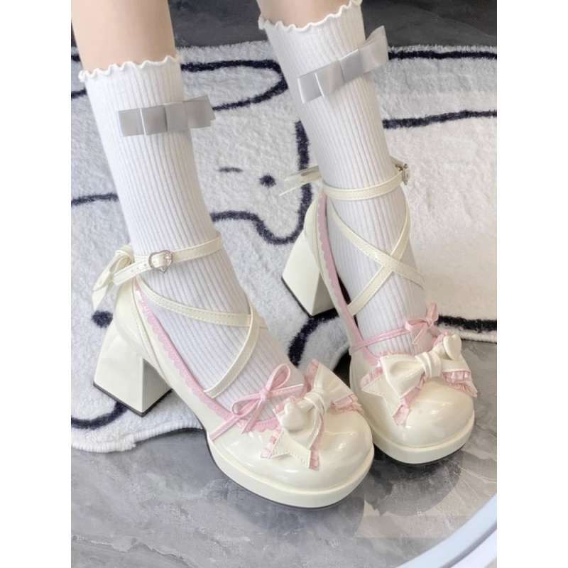 Lolita Shoes Elegant Mary Jane Waterproof Platform Thick Heel High Heels Strap Pure Yu Sweet Girl Lolita Shoes
