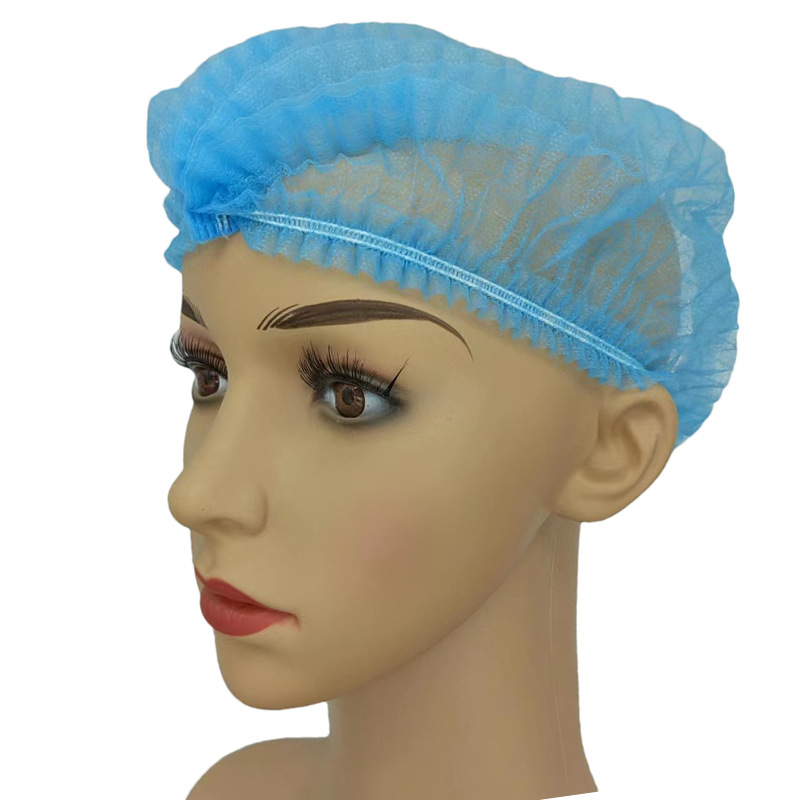 Disposable Hat Non-Woven Strip Hat Dust-Proof and Hair-Proof Chef Hat Food Factory Workshop Hair Net Headgear Thickeneded