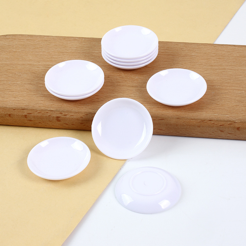 4cm Miniature Artificial Plate Accessories Mini Dinner Plate Plastic Plate Doll House Kitchen Scene Matchinging Props
