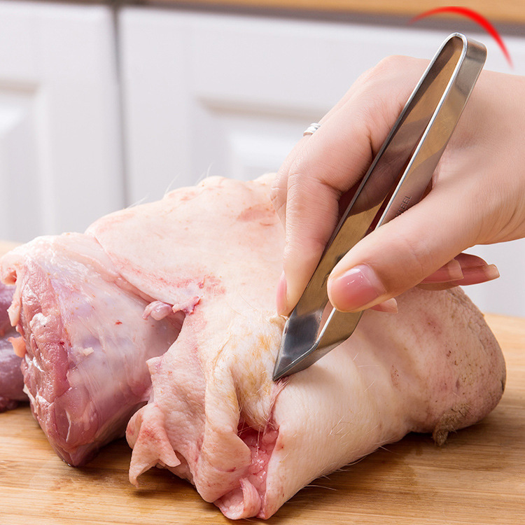 Пинцет из нержавеющей стали для удаления перьев курицы и утки, инструмент для удаления волос для дома, пинцет для выщипывания перьев курицы и утки, инструмент для удаления свиных волос