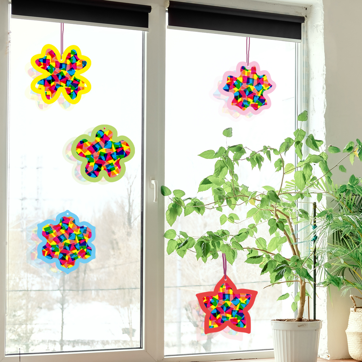 Amazon Children's Paper-Cut DIY Window Painting Decoration Classroom Party Pendant Children's Handmade Craft Set