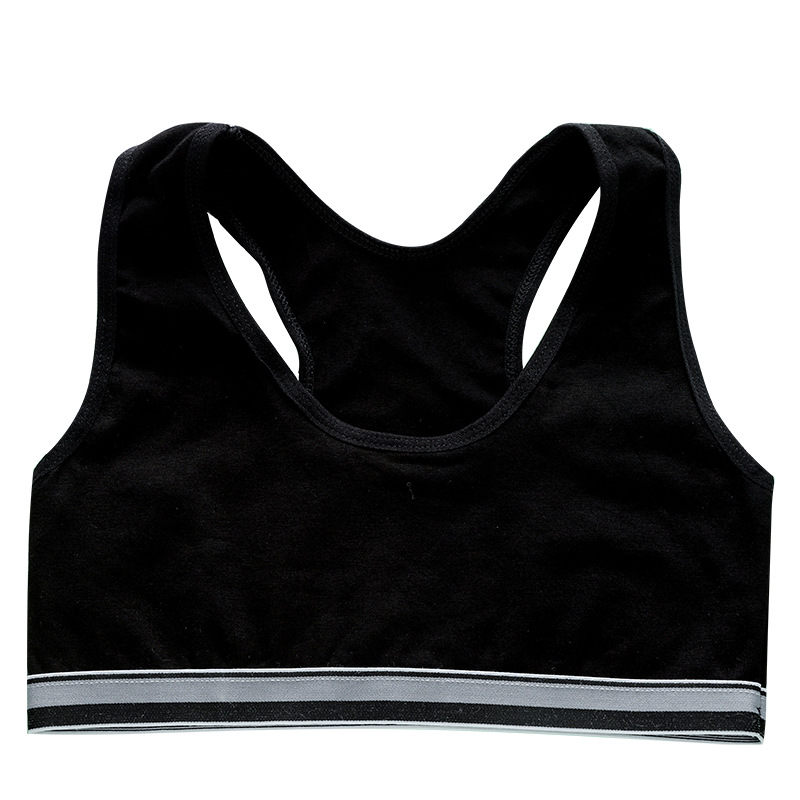 Underwear Female Students Developmental Girls Sports Vest Junior High School Students Pure Cotton Anti-bump Bra 12-14-16 Years Old