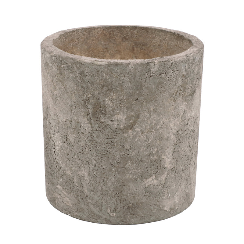 Retro Old Cylindrical Pulp Flower Pot, Natural Degradable Simulated Plant Pulp Cup, Cross-Border Supply