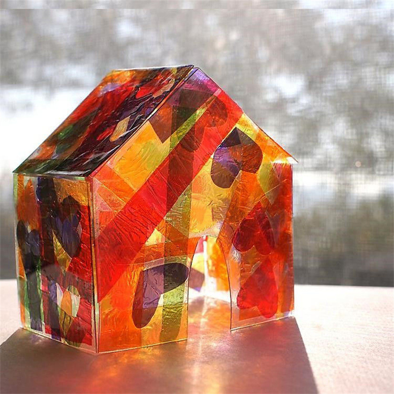 Children's handmade DIY cellophane transparent seven-color soft packaging film kindergarten teaching aids light and shadow game candy paper