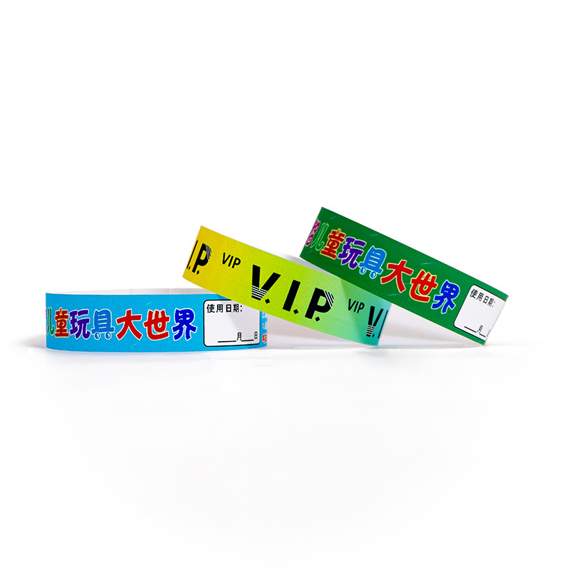 Children's Amusement Park Meeting Disposable DuPont Paper Bracelet Scenic Bar Outdoor Waterproof Anti-tear Wrist Band