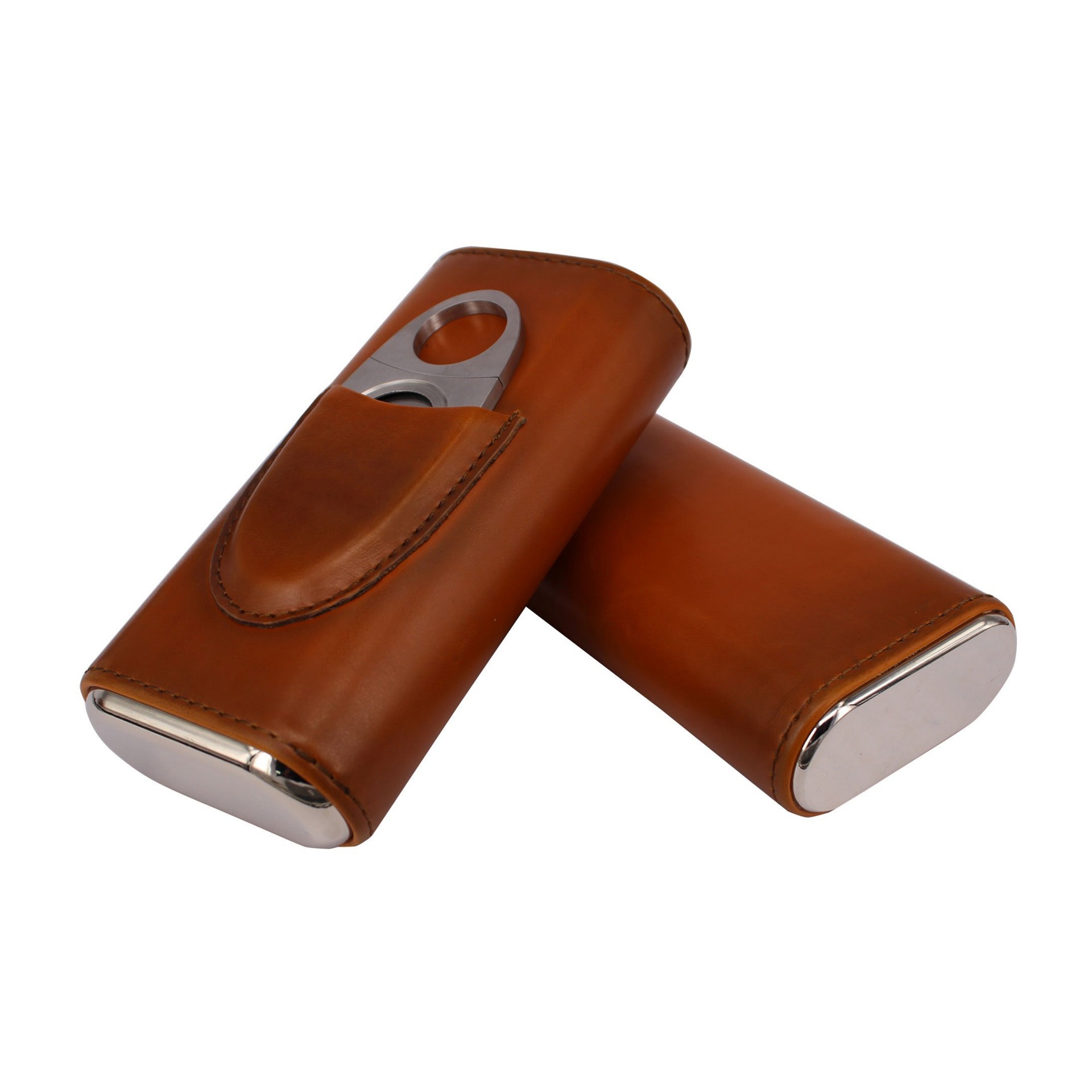 Amazon hot sale 3 PCs cigar leather case gift wholesale portable cigar case moisturizing Cedar cigar box