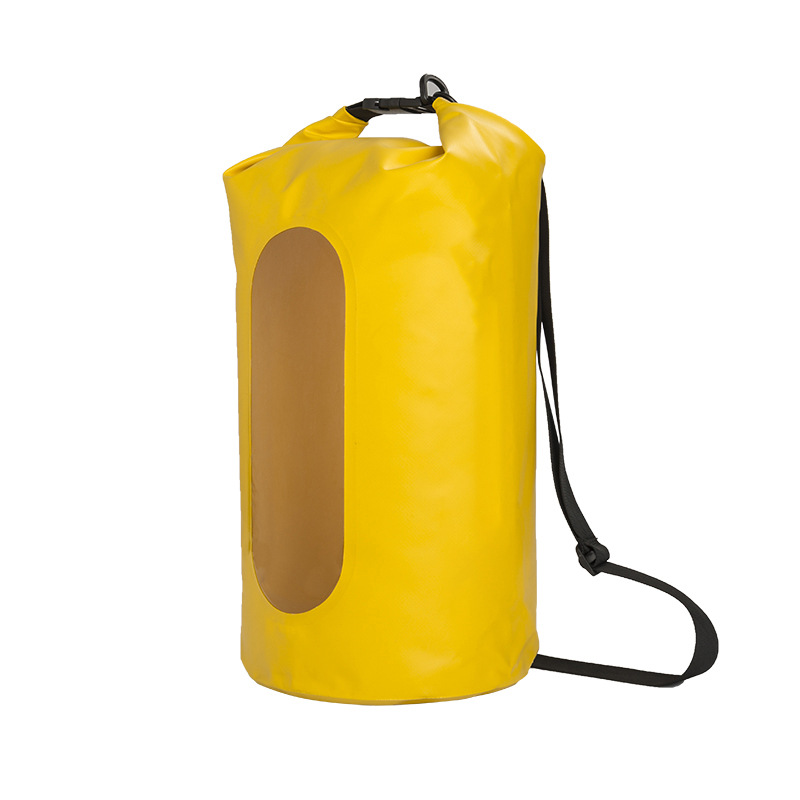 Cross-Border Transparent Window Waterproof Backpack Camping Mountaineering Waterproof Bag Sports Waterproof Bag Outdoor Transparent Window Waterproof Bag