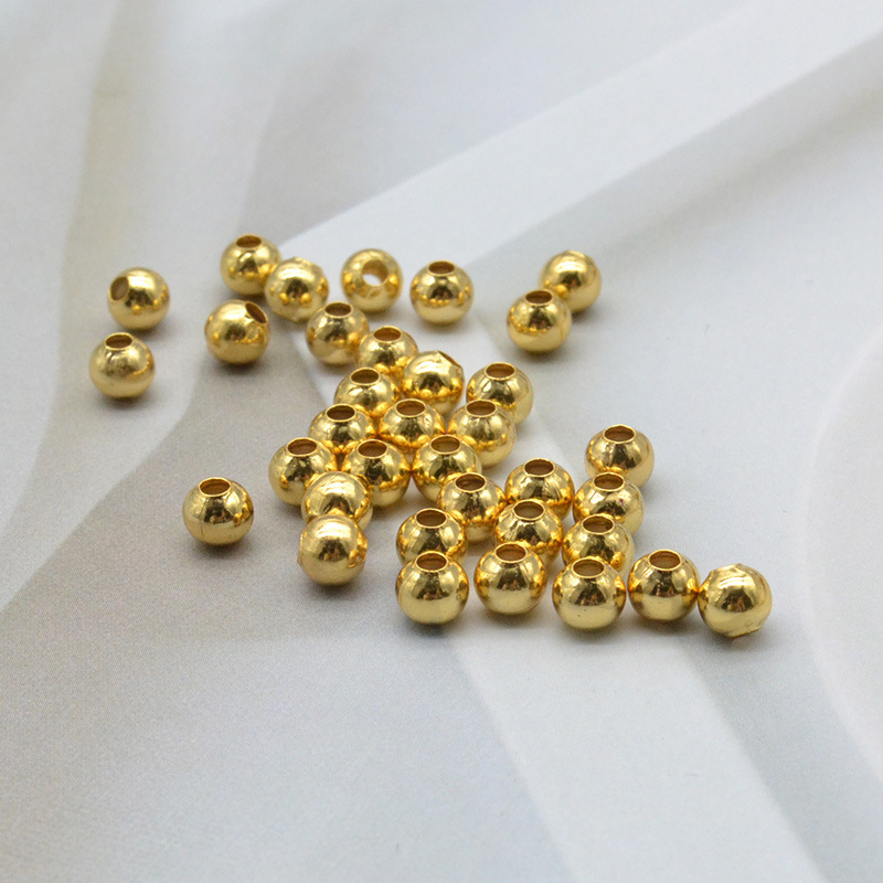 18K пакет золотые медные бусины, большие отверстия, материалы для браслетов