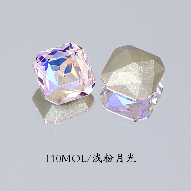 Dongzhou Crystal square octagonal pointed bottom Diamond k9 glass Diamond light luxury rhinestone Princess Square nail Diamond DIY jewelry accessories