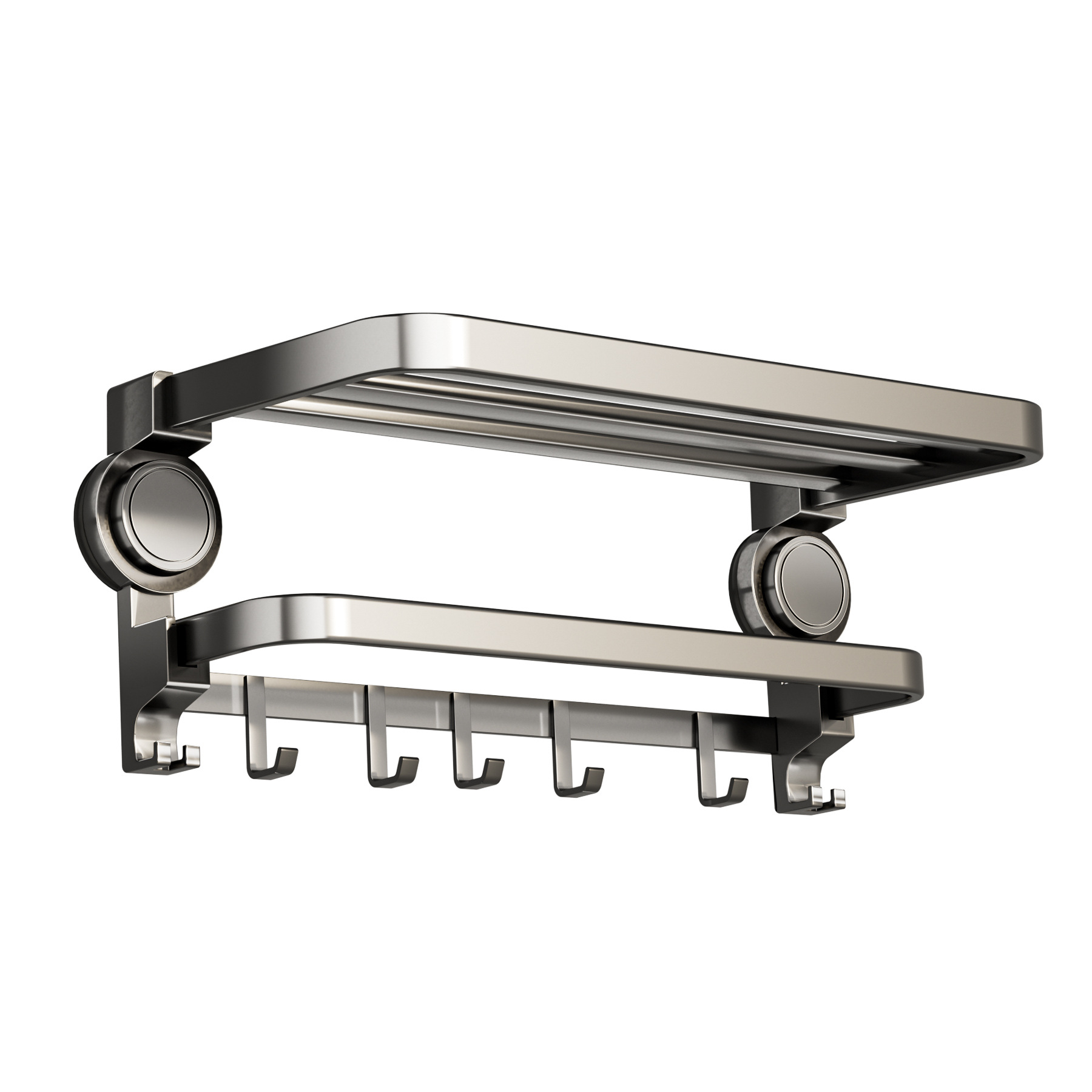 Suction Cup Bathroom Towel Rack Gun Gray Punch-Free Towel Rack Bathroom Storage Rack Bathroom Shower Room Storage Bracket