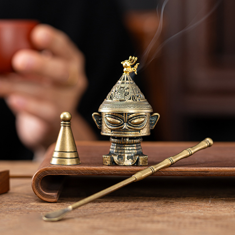 Popular Sanxingdui Alloy Incense Burner Sandalwood Goose Pear Incense Tea Ceremony Incense Burner Household Incense Powder Tool