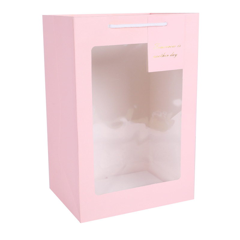 Transparent Gift Bag, Window Gift Bag, Souvenir Bag, Holiday Flower Packaging Bag, Bouquet Handbag, Gift Box