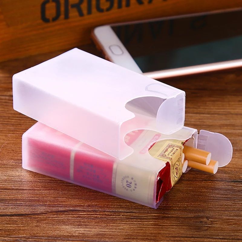 Plastic Transparent Cigarette Case Transparent PP Cigarette Case Moisture-proof and Compression-resistant 20 Flap Soft Bag Hard Bag Factory Outlet