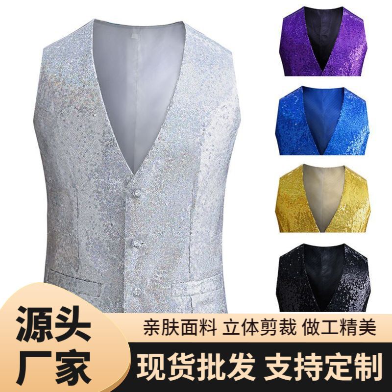Сексуальный Экспорт Стразный Жилет Мужская Выступающая Одежда Сцена Ведущий Хор Ночной Клуб Стразный Жилет Жилет