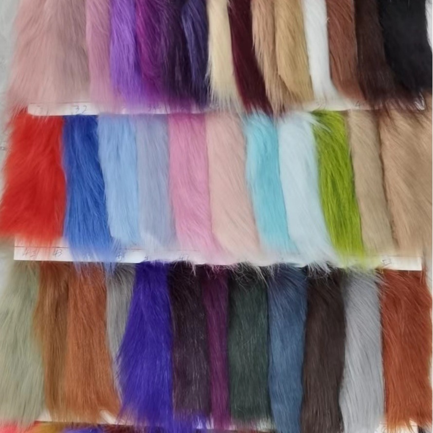 in stock 84 Color 40-60mm Long Wool High Faux Fox Fur Imitation Fur Clothing Hair Toys Long Wool Fabric