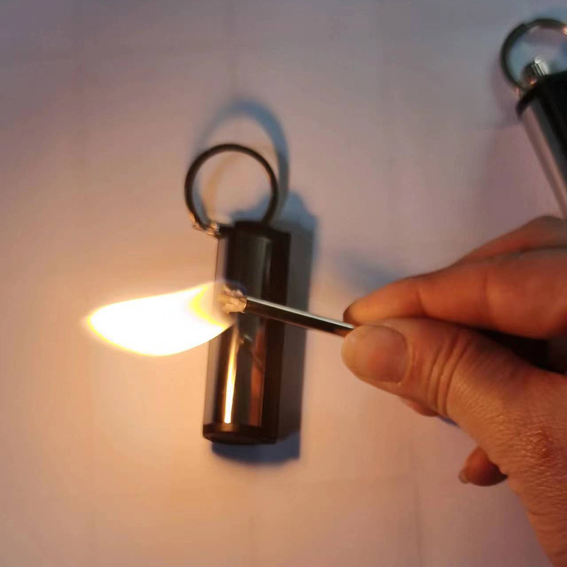 Ten Thousand Match Metal Bullet Type Ten Thousand Match Keychain Stainless Steel Case Universal Match Lighter