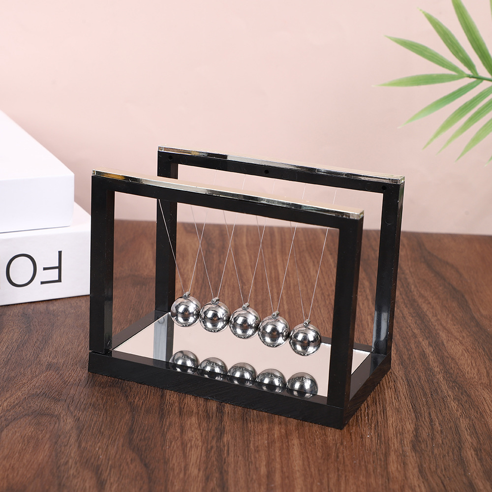 Creative Ornaments Glass Mirror Newton's Pendulum Billiard Ball Physics Law Impact Balance Ball Teacher's Day Student Gift