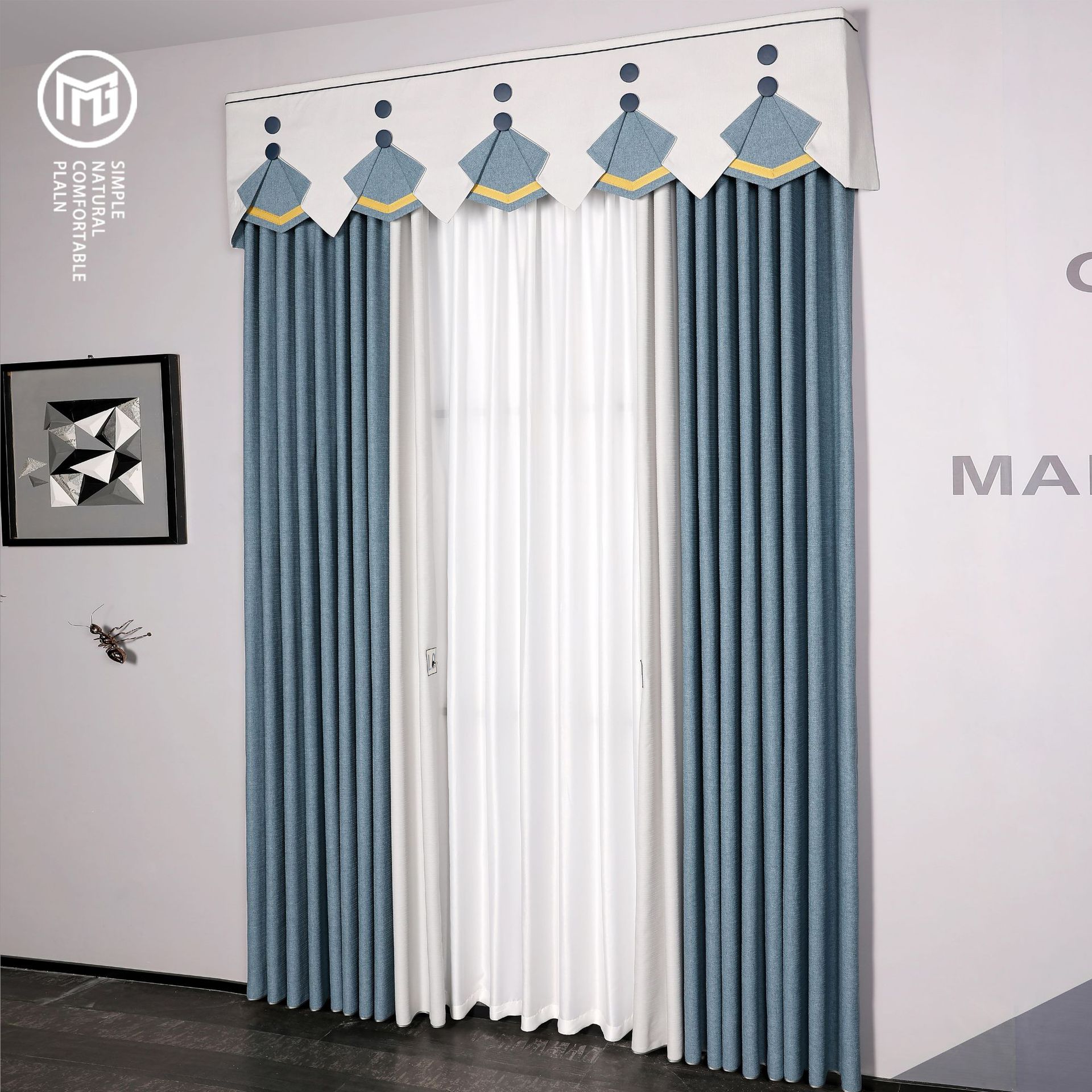 Full shading living room new Chinese curtain fabric finished wholesale one free shipping