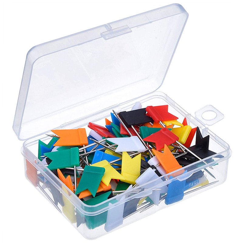 Factory Direct Sale of Colored Flag Pins, Available in 8 Colors, Suitable for Office Cork Board Map Marking and Fixing