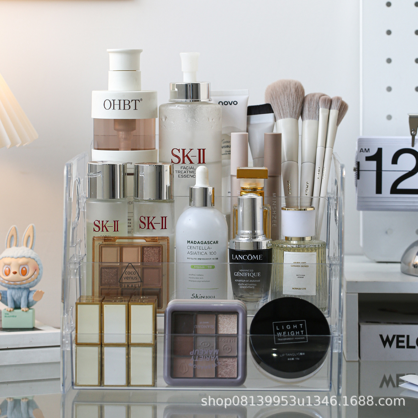 Desktop Cosmetics Storage Box Lipstick Perfume Skin Care Product Storage Rack Facial Mask Storage Rack Dust-Proof Transparent Dressing Table