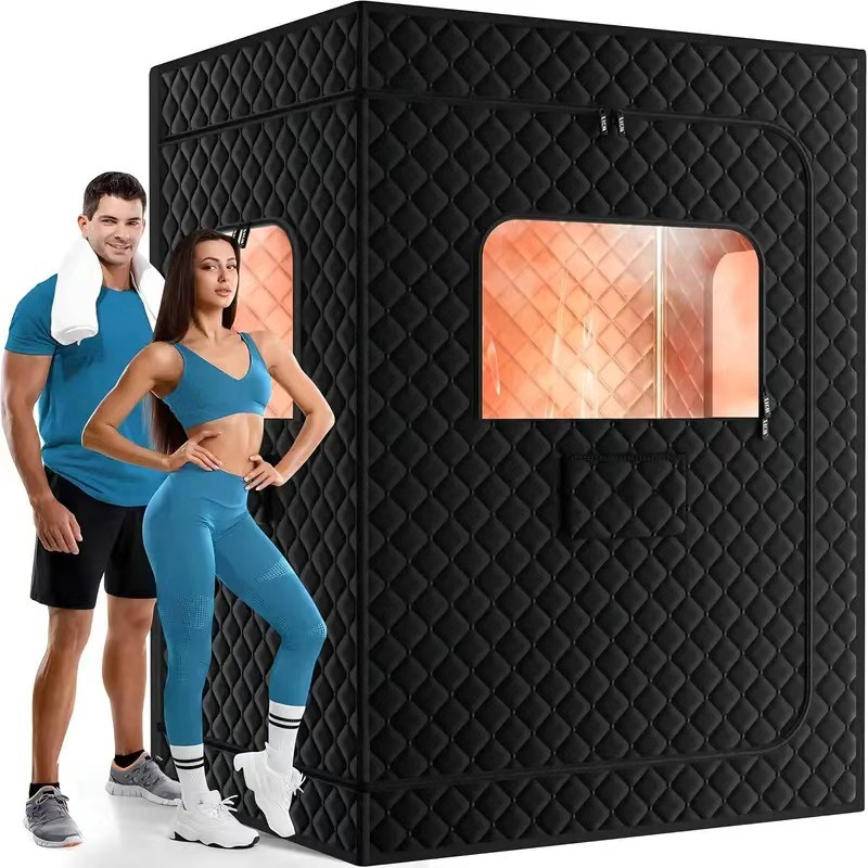 Cross-Border European and American Standard Double-Person Sauna Box Sauna Room Sweat-Wicking Foldableable Household Fumigation Machine Sauna Box Printed with Logo