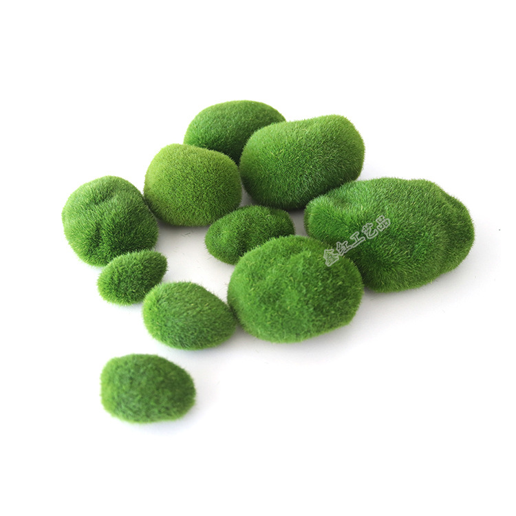 Simulated Moss Stone Delicate Flocking Ball Micro Landscape Layout Window Moss Stone Bonsai Placement Decoration