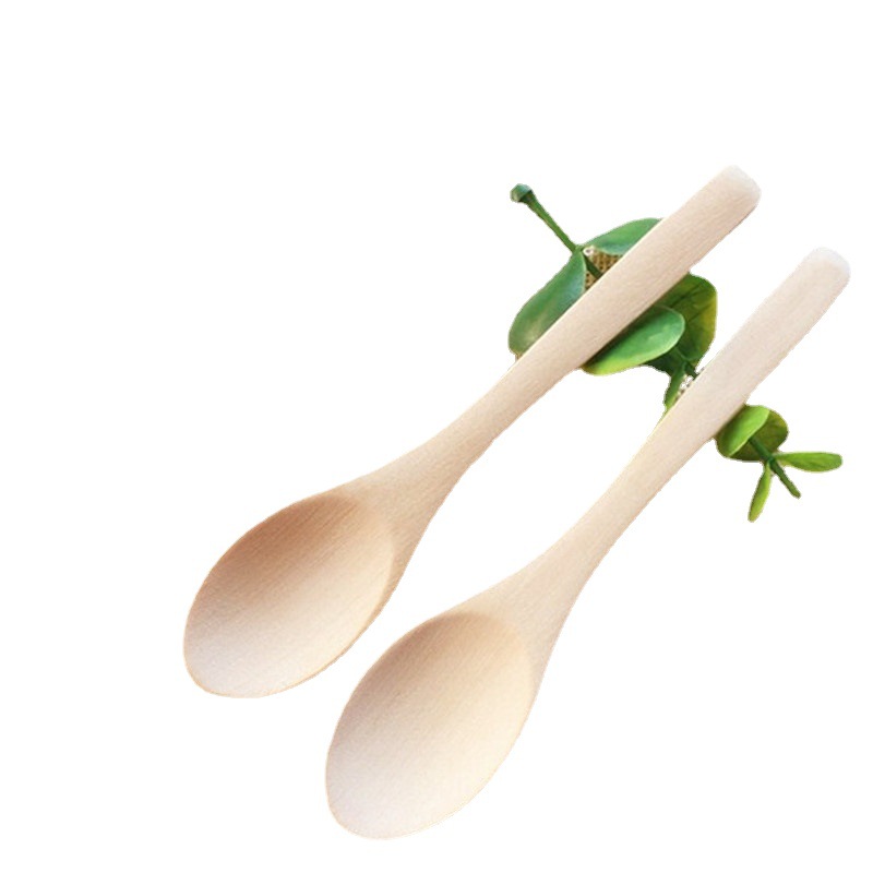 Small wooden spoon wholesale honey spoon children's weekly spoon Japanese spoon medicine spoon tableware manufacturers without lacquer lettering LOGO