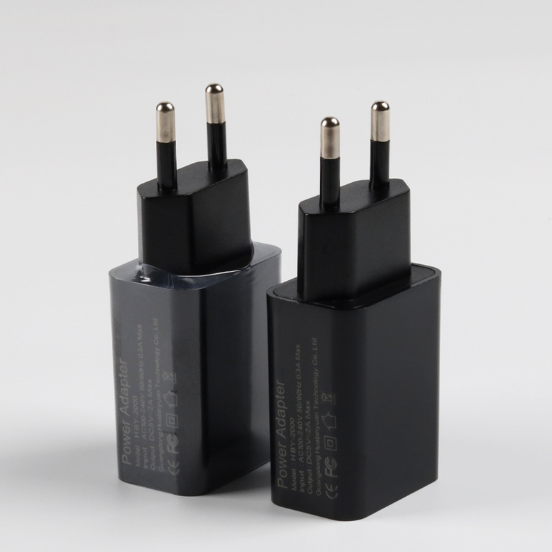 European gauge 5V2A charger USB charging head 5V1A power adapter CE certification 5V 2.1A mobile phone fast charging head