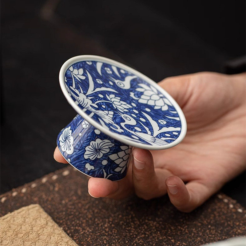 Vintage Blue and White Dragon Pattern Lid Holder for Purple Clay Teapot, Lid Rest, Lid Pad, Teapot Lid Holder, Kung Fu Tea Set Accessories