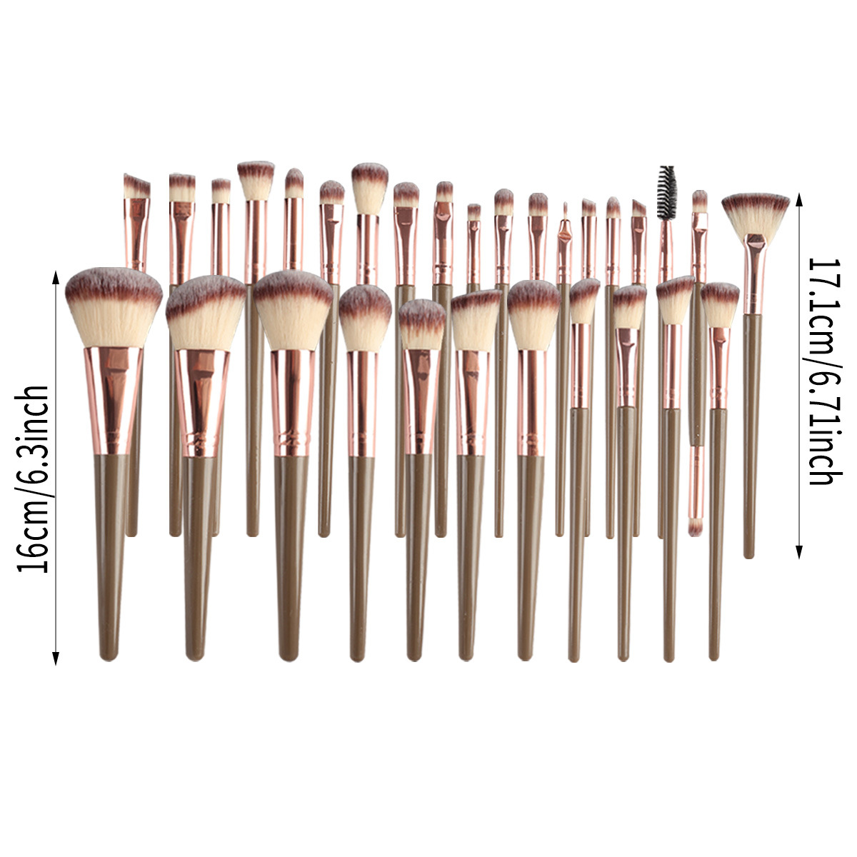 67 brown cross-border new 30 makeup brushes, powder puff, beauty tools, a large combination of a generation of hair