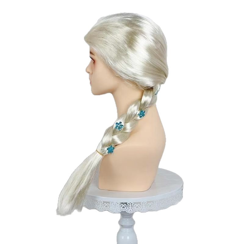 Halloween Cos Elsa Princess Wig Set Frozen Elsa Princess Dress up Wig Braid Set