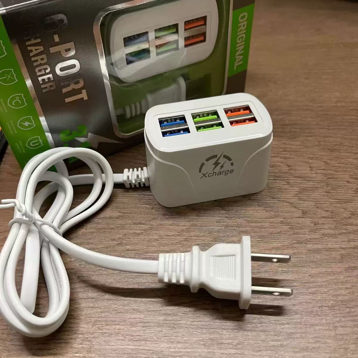Factory Direct Sales New Power Strip Charger 6Usb Multi-Port 3.1A Charger Fast Charging Mobile Phone Charger Universal